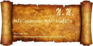 Négyessy Mátyás névjegykártya