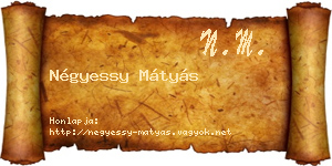 Négyessy Mátyás névjegykártya