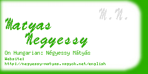 matyas negyessy business card
