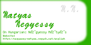 matyas negyessy business card